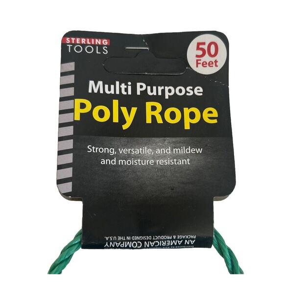 50 ft Green Poly Rope Multi Purpose Mildew & Moisture Resistant Sterling Tools - Picture 2 of 2